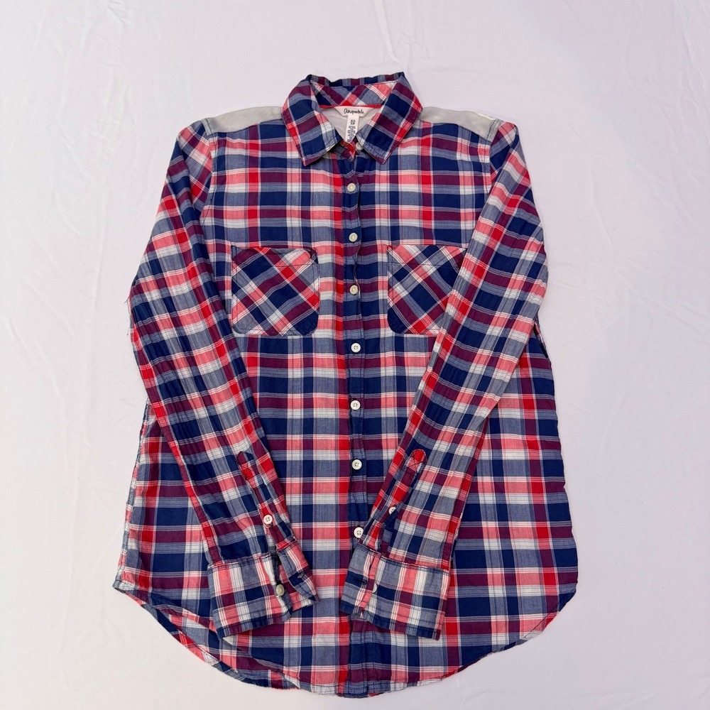 Aeropostale Plaid Button‎ Down Shirt Womens XS
